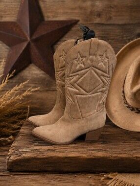 Time and Tru Tan Suede Boots Size 8